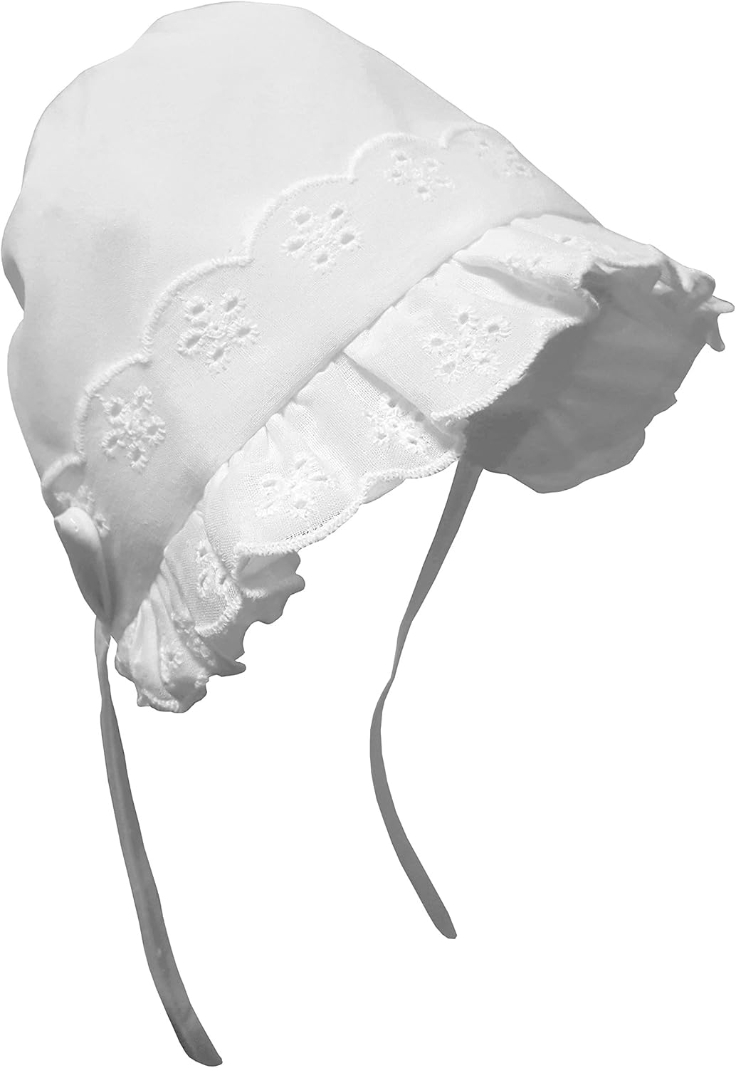 N'Ice Caps Baby Girls Bonnet White Lace Newborn Infant Toddler Sun Hat Special Occasion - Image 2