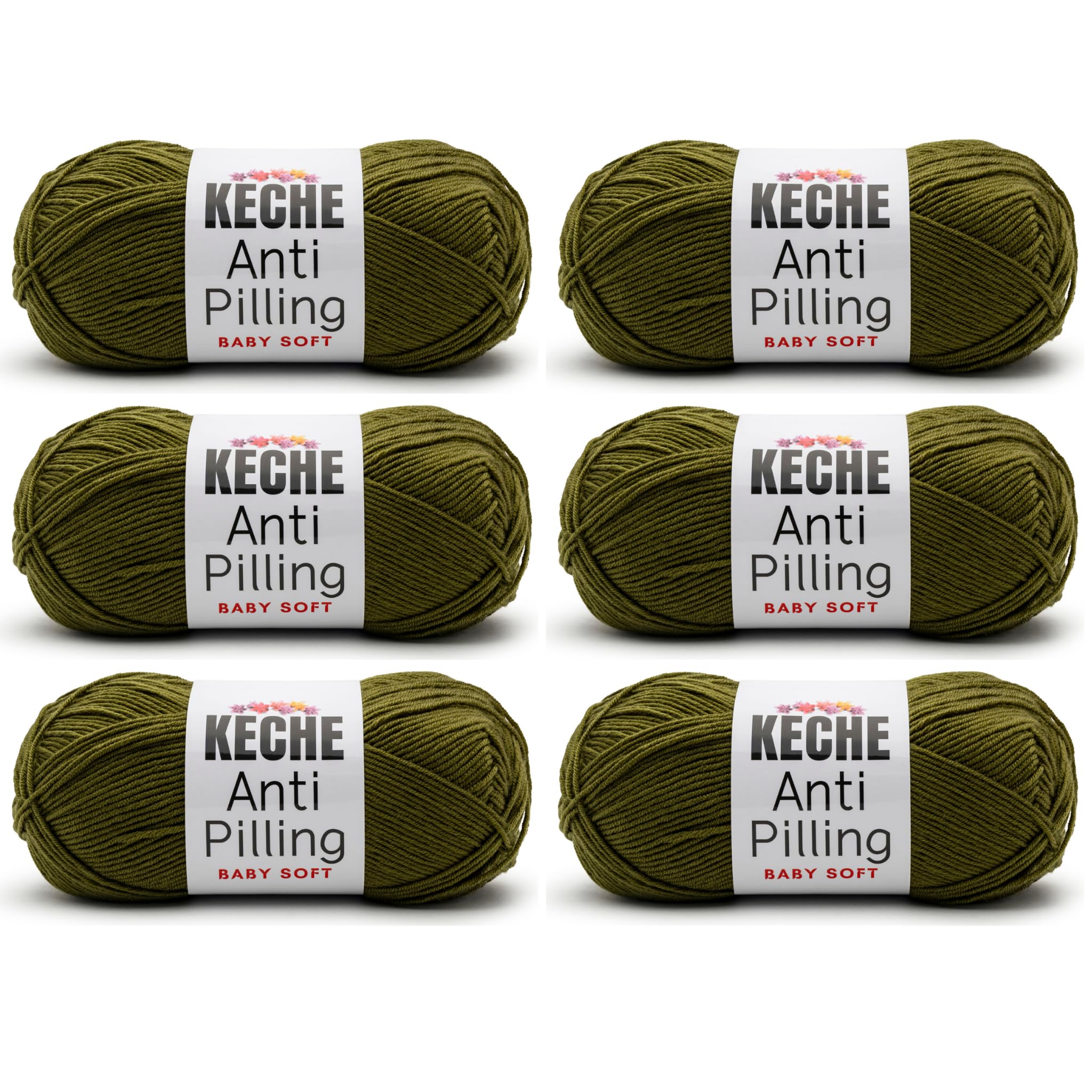Soft DailyKnit DK Yarn, 100% Anti-Pilling Acrylic for Knitting Crocheting, Light Weight #3 (3.52 oz / 274 Yds) 1 Skein - Red — view 18
