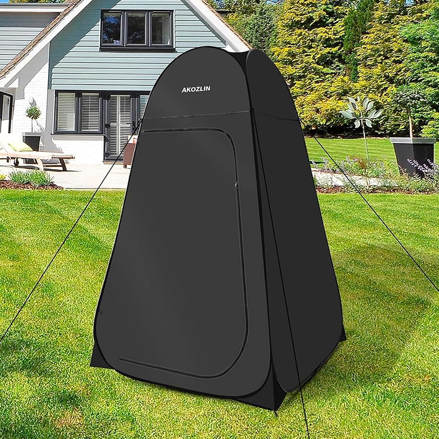 AKOZLIN Portable Pop Up Shower Privacy Shelters Instant Tent Dressing Changing Outdoor Camping Toilet Tent W59.1 xH74.9
