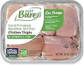 Just Bare® Chicken Natural Fresh Chicken Thighs | Antibiotic Free | Boneless | Skinless | 1.25 LB