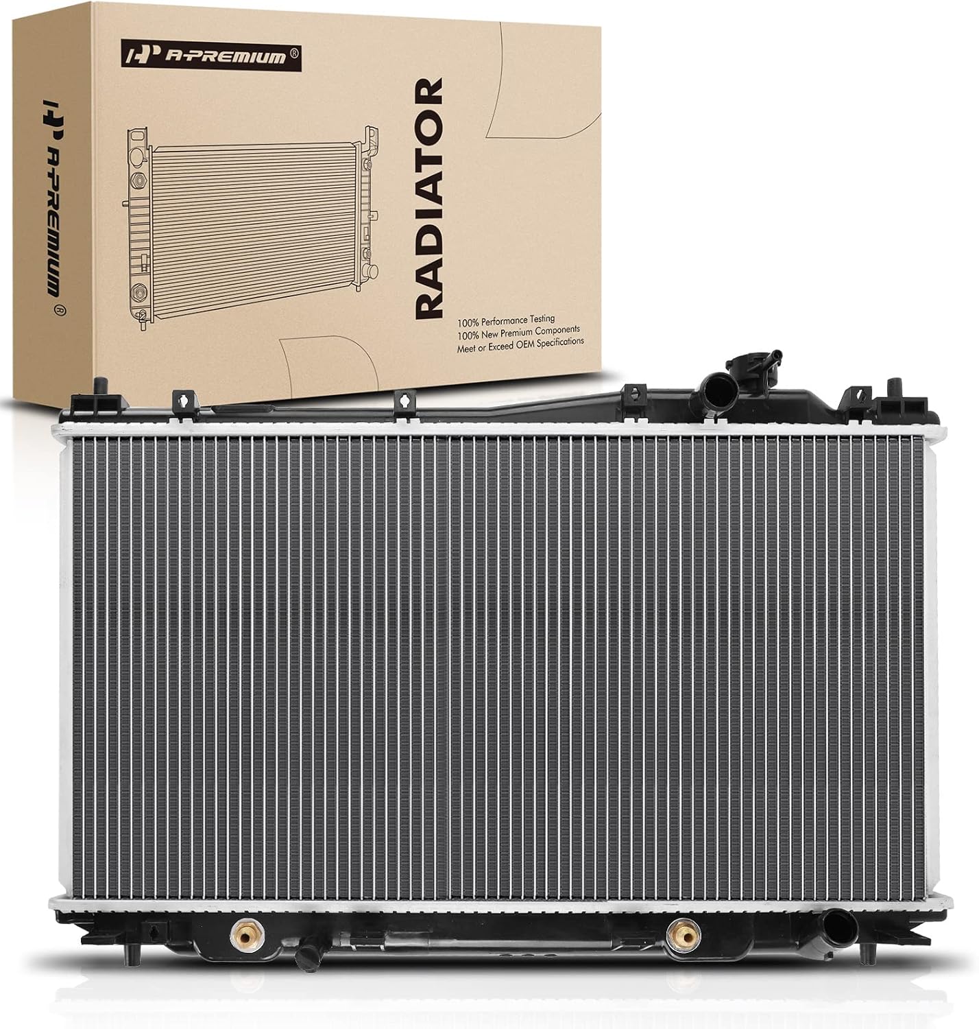A-Premium Engine Coolant Radiator Assembly with Transmission Oil Cooler - Compatible with Honda & Acura Models - Civic 2001 2002 2003 2004 2005, EL 2001-2005 - L4 1.7L