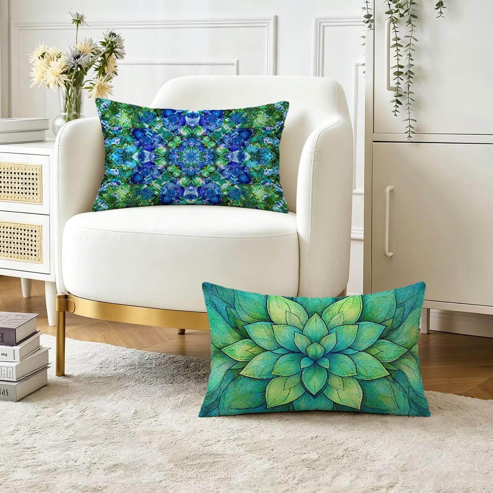 Coussin extérieur imperméable vert fini les housses humides et rêches sur votre canapé