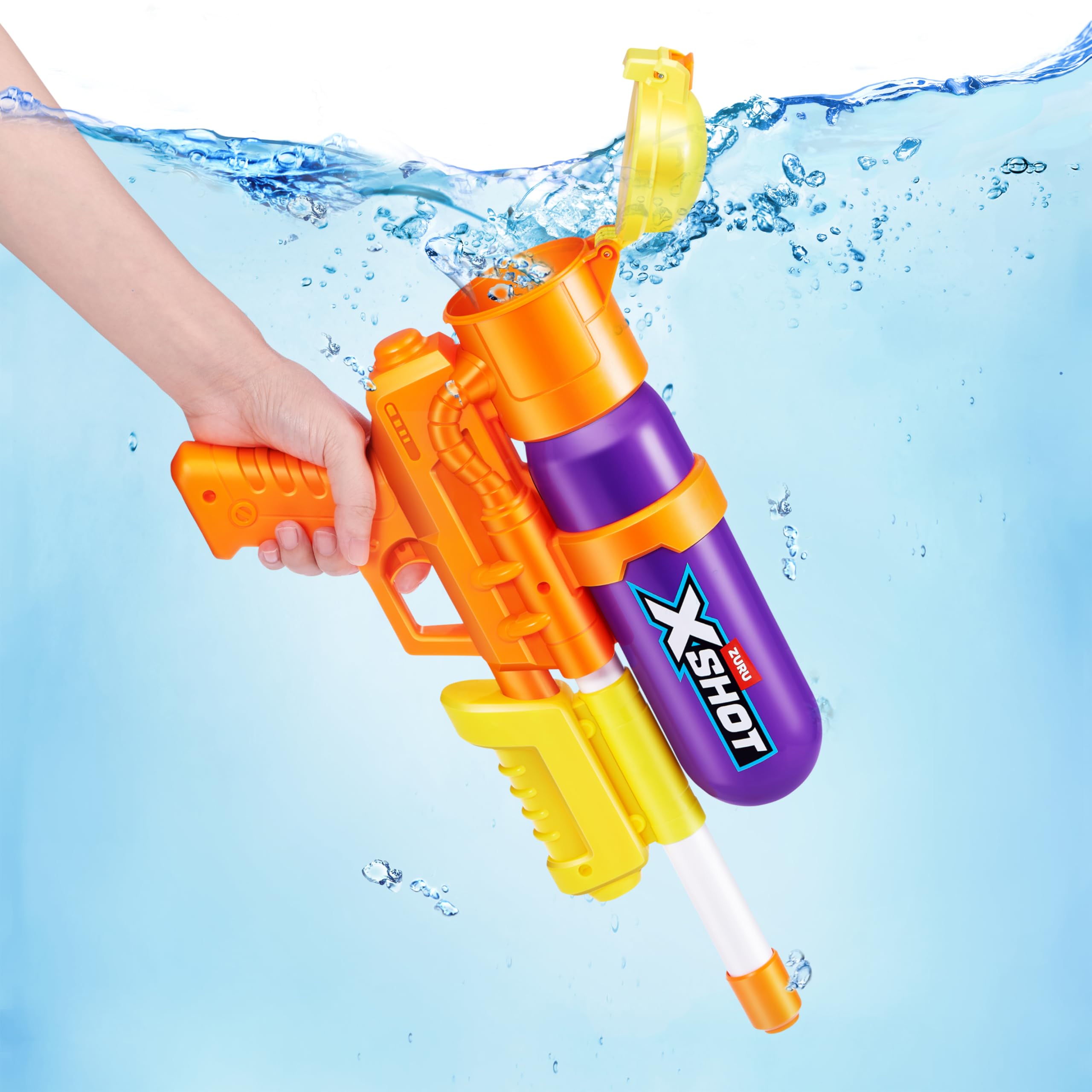 XSHOT Water Fast-Fill 80s Super Splash Water Blaster (Yellow) by ZURU, Vintage-Style with Fast-Fill Tech - Image 3