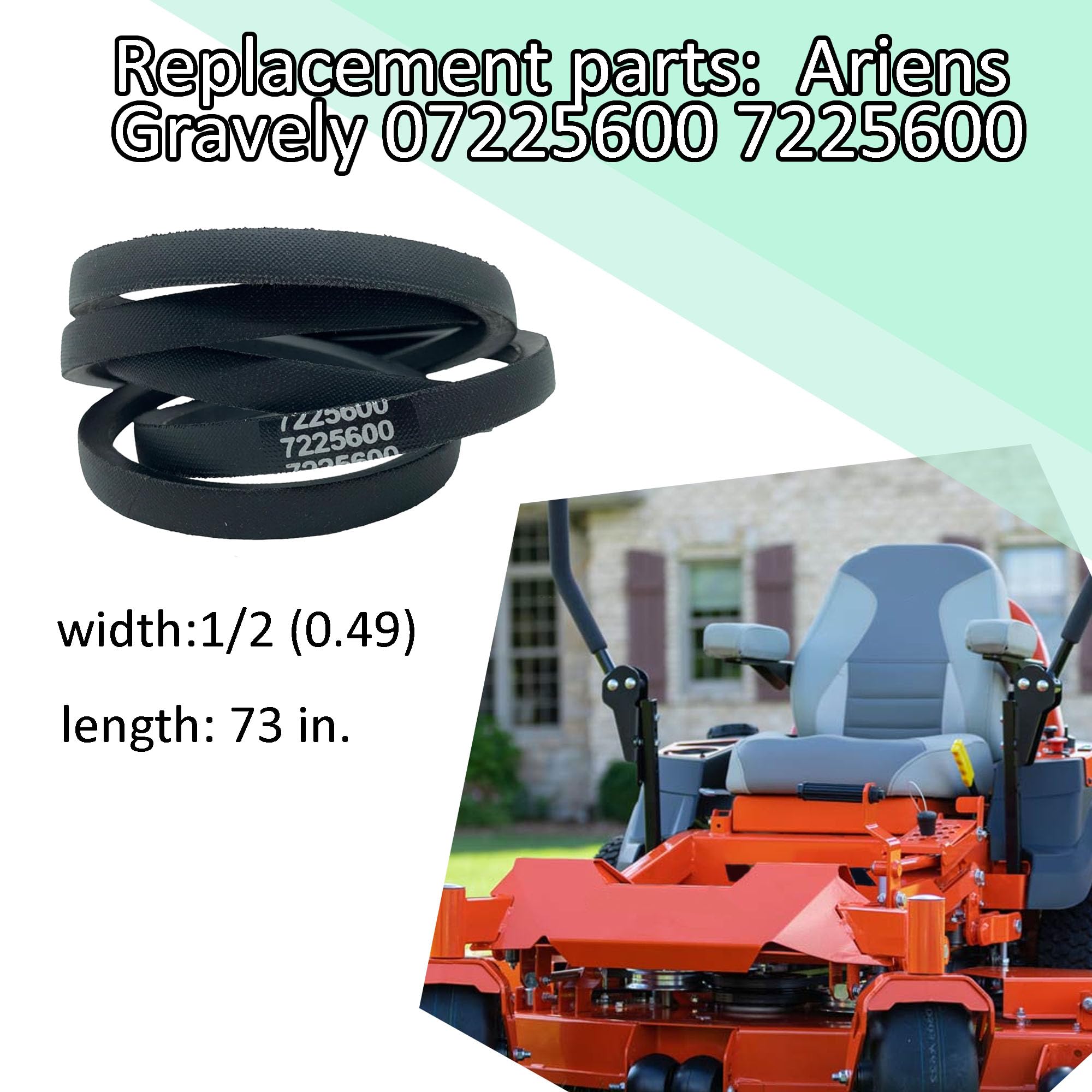 Antriebsriemen 07225600 – 1,27 X 185,4 Cm, Keilriemen Für Ariens/Gravely Rasenmäher (Apex, Zenith, Pro-Turn)