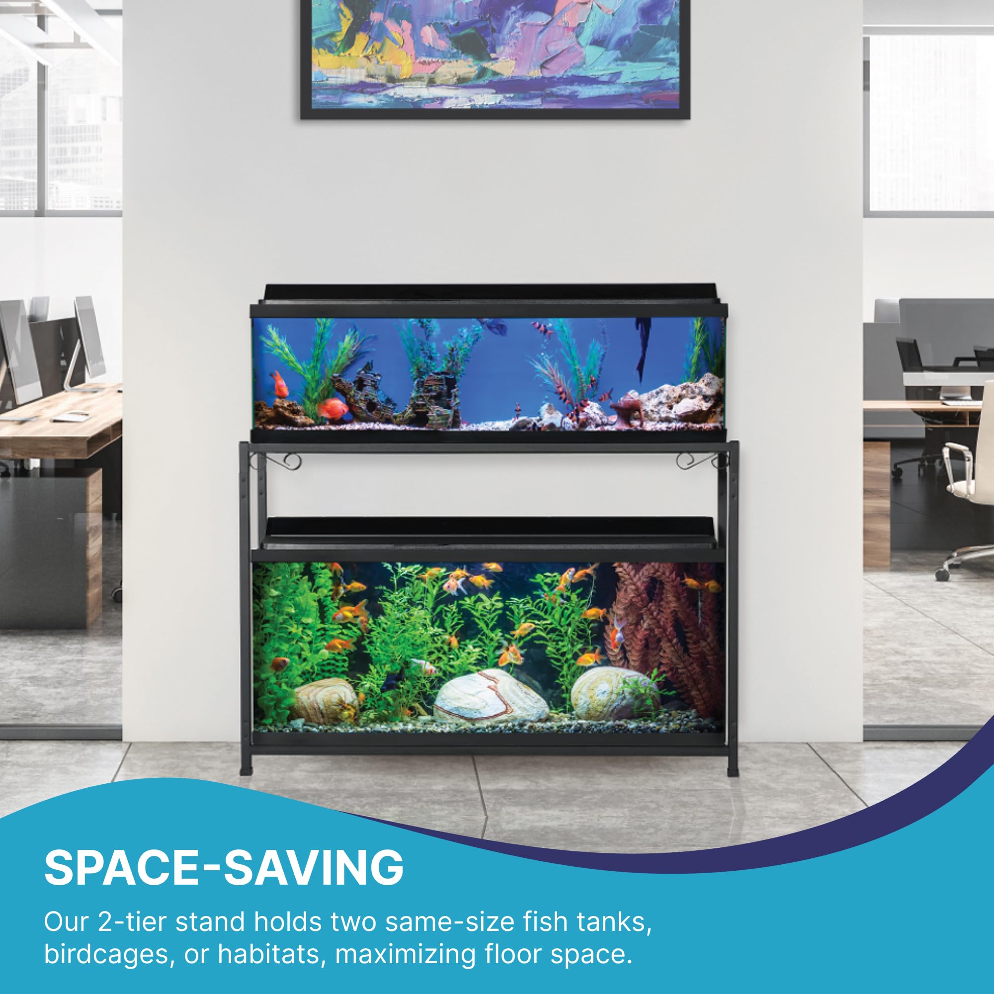 Amazon.com : TITANEZE 65 Gallon Double Aquarium Stand (2 Stands in