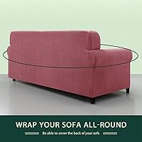 Vista 5 de CHUN YI - Funda elástica de 1 pieza para sillón grande, funda protectora suave de Jacquard con elastano, detalle de cuadros y parte inferior