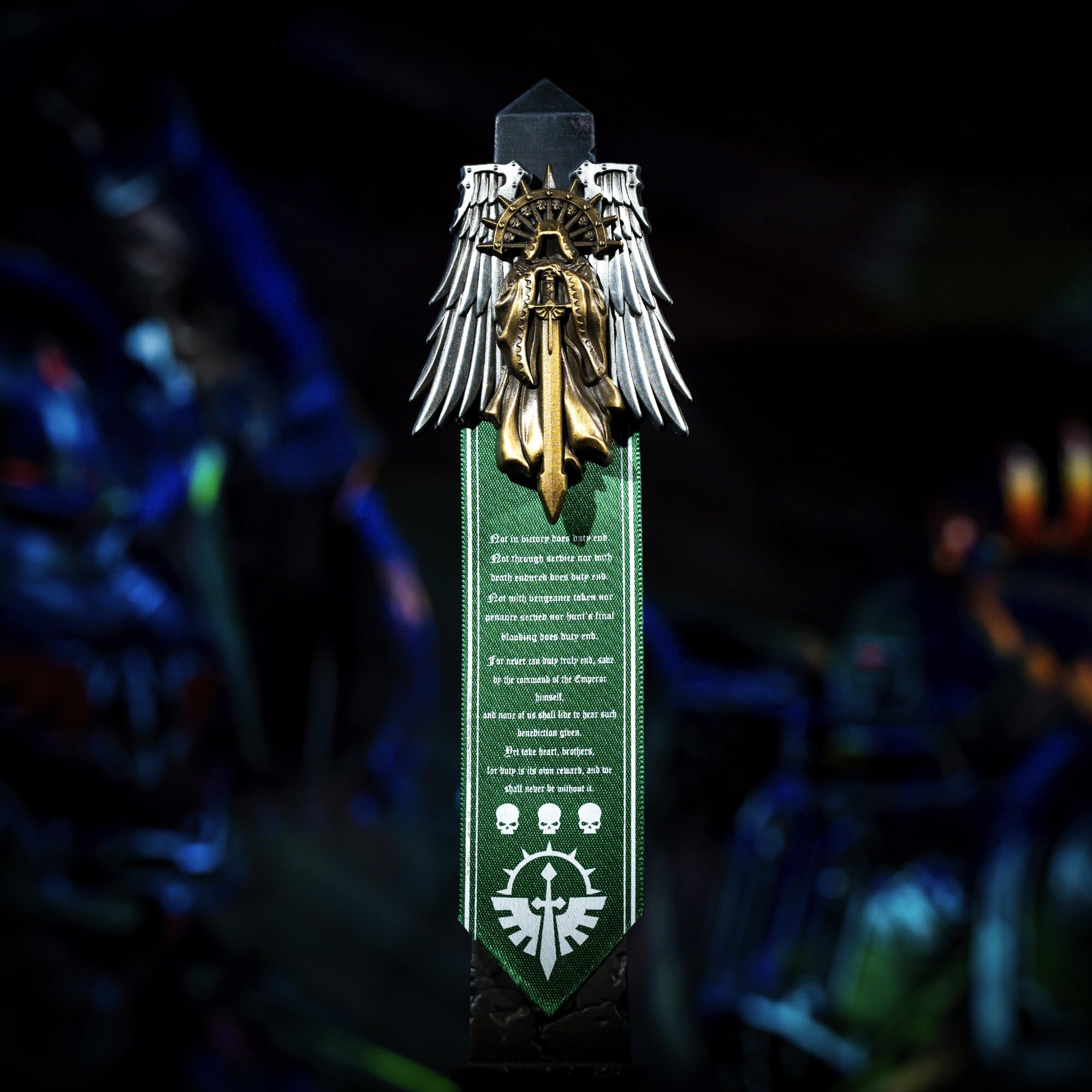 Starforged Warhammer 40K Dark Angels Seal of Duty Emble of Inner Circle Broszka, mała, stal stopowa, bez kamienia szlachetnego