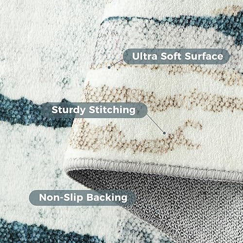 Vista 21 de jinchan Alfombra de pasillo de 2 x 6 pulgadas, lavable, moderna, abstracta, gris, con estampado múltiple, alfombra para interiores, contemporánea