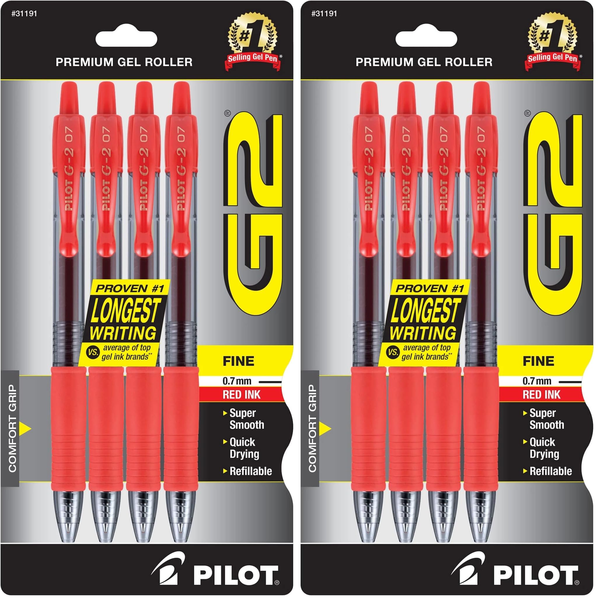 Pilot G2 Premium Gel Pens - Blue Ink 4-Pack -11