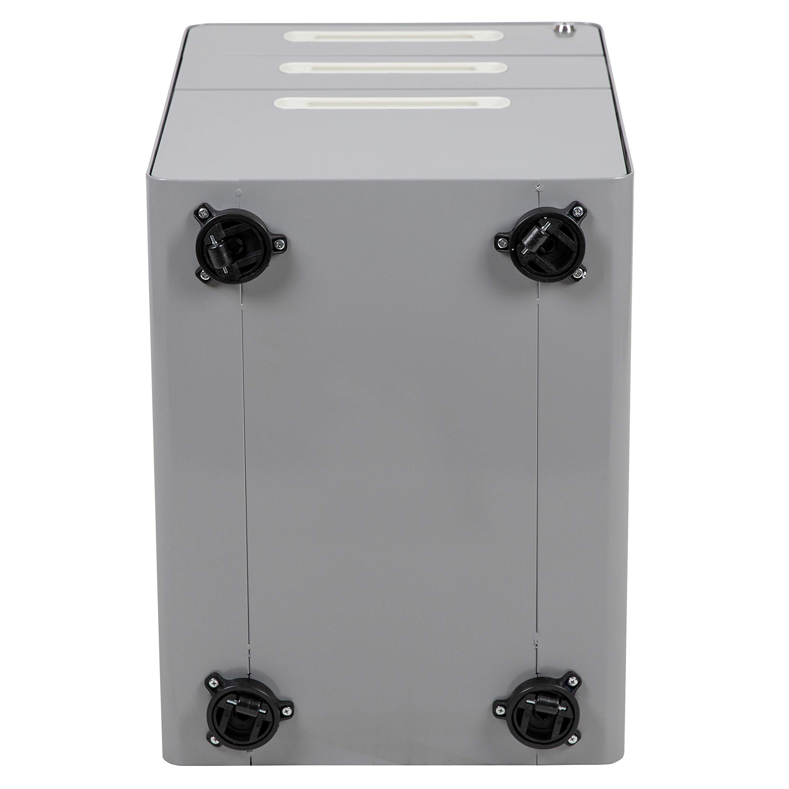 Flash Furniture WREN - Archivador ergonómico de 3 cajones con Mecanismo antibalancín, cajón Colgante para Bandeja Derecha y Cartas, Color Gris