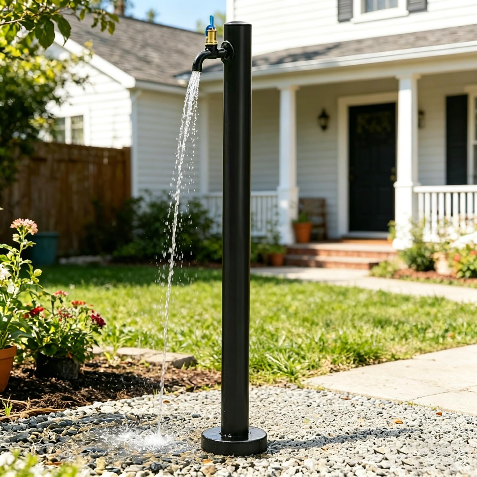 TYYCKJ Stainless Steel Garden Water Column,Outdoor Water Column with Faucet,Freestanding Decorative Yard Tap,Freestanding Tap for Garden Farm Backyard Irrigation Washing 95cm