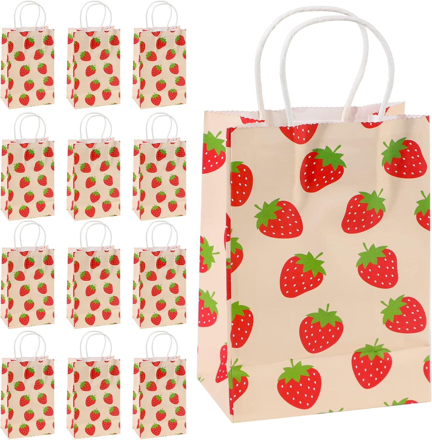 20 Pcs Strawberry Party Favor Bags Strawberry Paper Bags