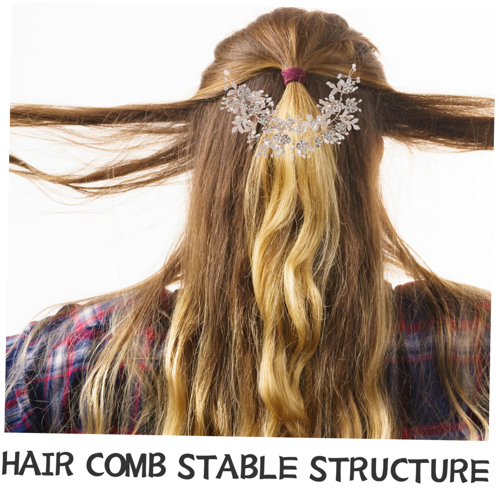 Wedding Headpiece per Sposa con Foglie Dorate e Fiori Fermaglio Pettine Stabile Gioielli per Capelli da Sposa con Scintillanti Accessorio per Acconciature Eleganti e Eventi