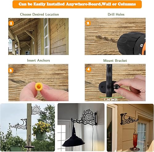 Miniatura 4 de Soporte para colgar plantas de alta resistencia, colgador de aluminio para colgar plantas de 13 pulgadas, resistente al óxido, gancho decorativo