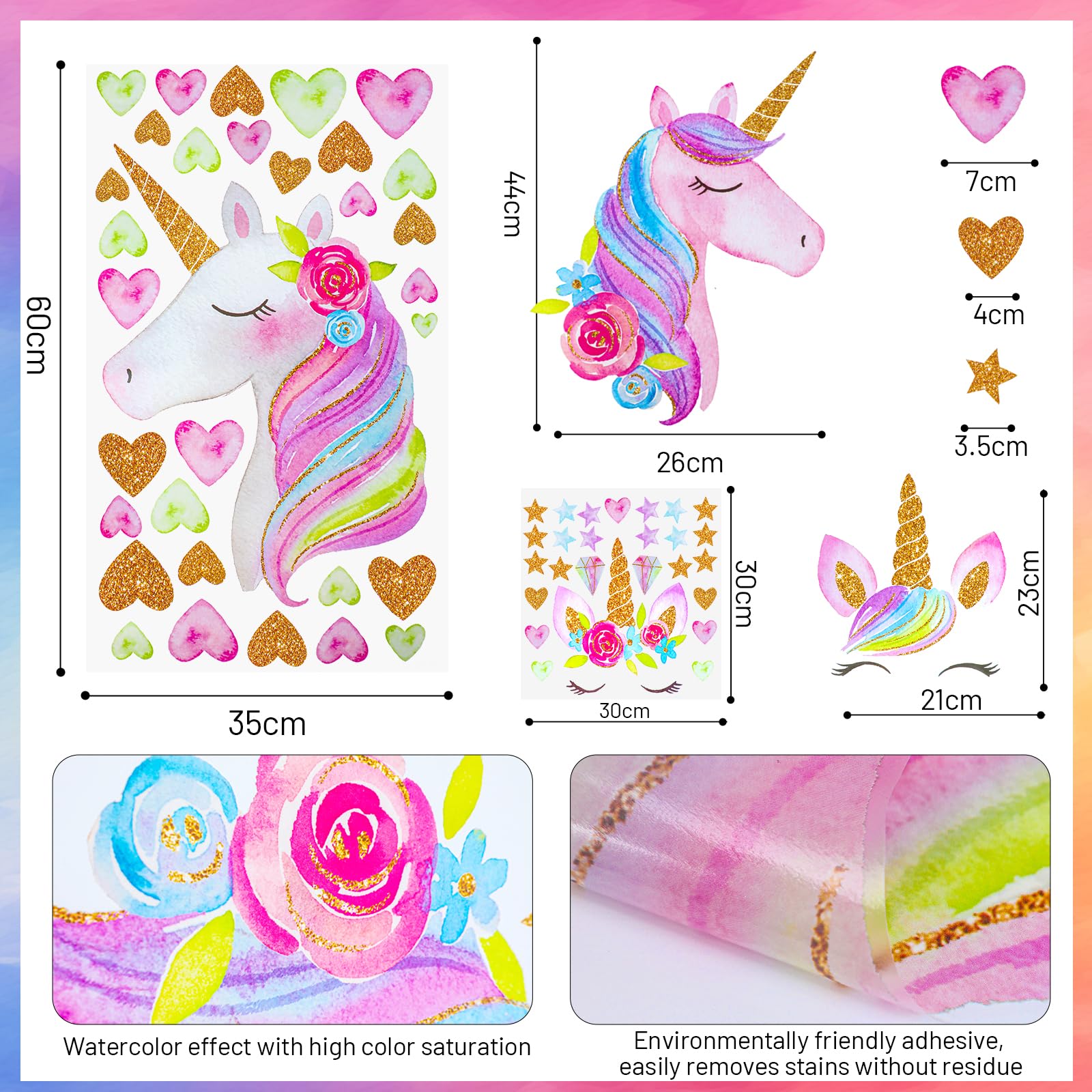 Adesivo Unicorno Per Interruttore Luci - 82x82mm, Autoadesivo, Design Fantasy Per Camera Bambini - Foto 1