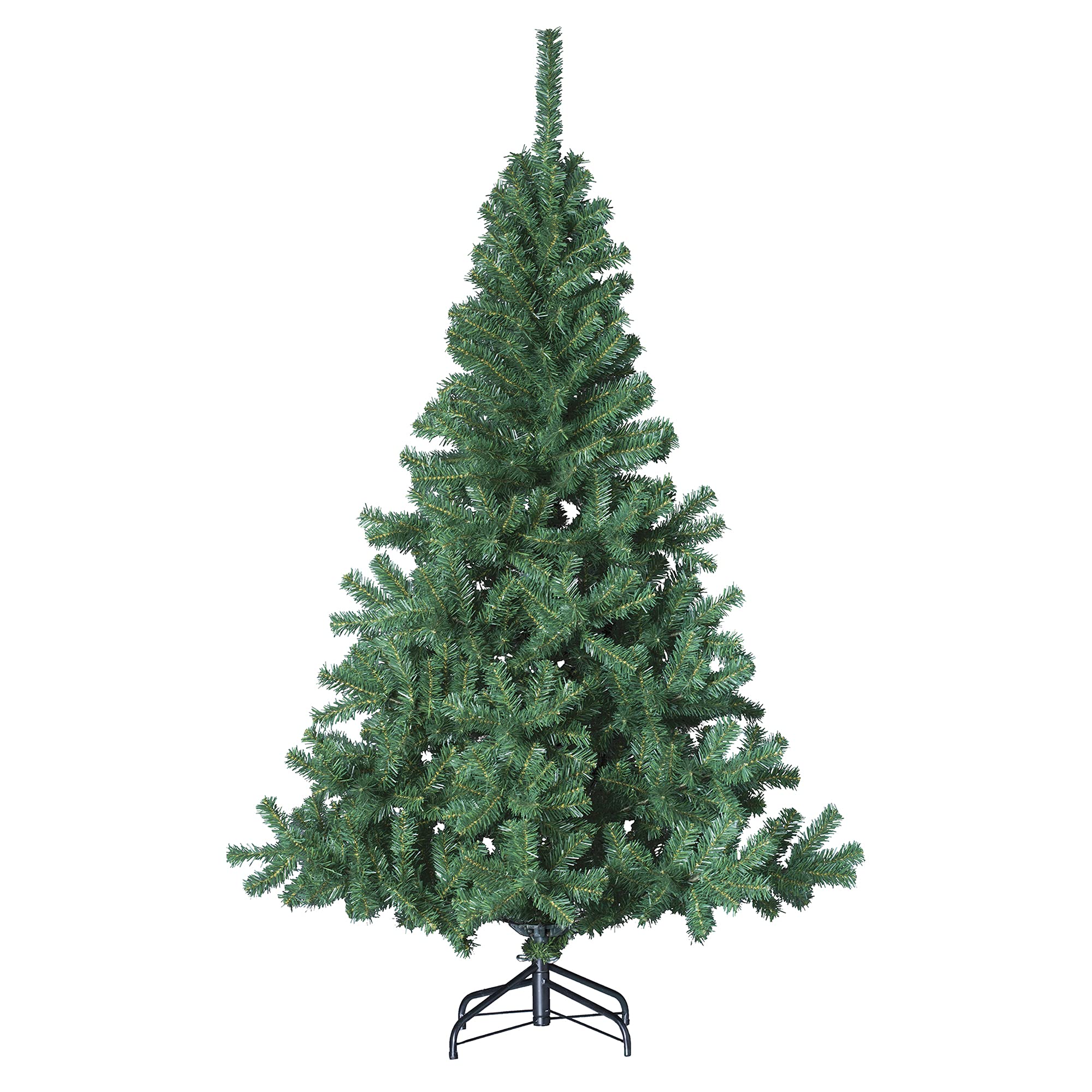 Abeto Verde 180 cm con 18 decoraciones rojas y 6 guirnaldas LED para Navidad