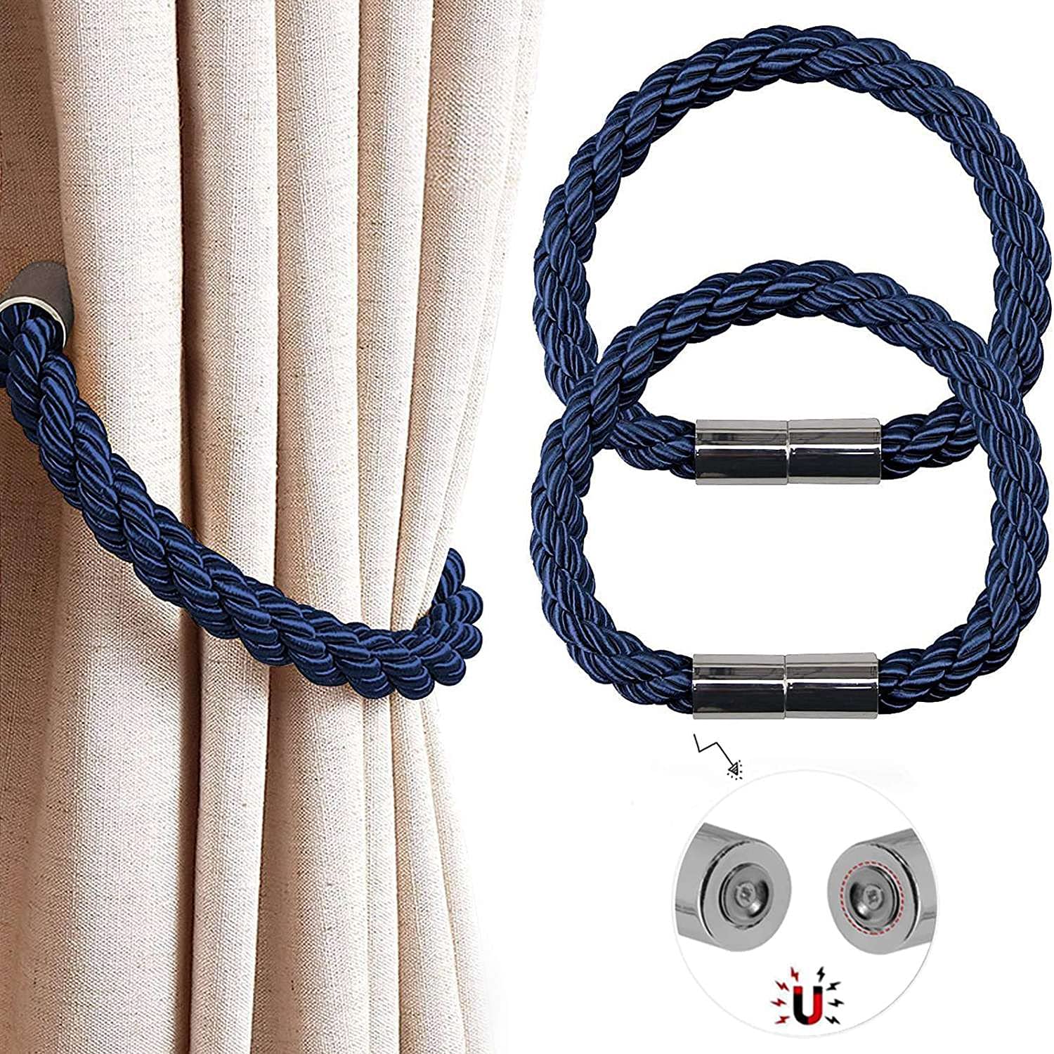 1 Pezzo Fermatenda Per Tenda Intrecciato A Mano In Stile Bohemien Con Design Mag