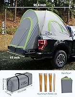 Vista 8 de JOYTUTUS Tienda de campaña para camioneta 2.0, impermeable, PU2000 mm, doble capa para 2 personas, tienda de campaña portátil para cama de camioneta