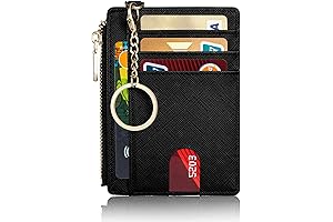 Slim Pocket Wallet for Women: RFID Blocking, with Detachable Keychain