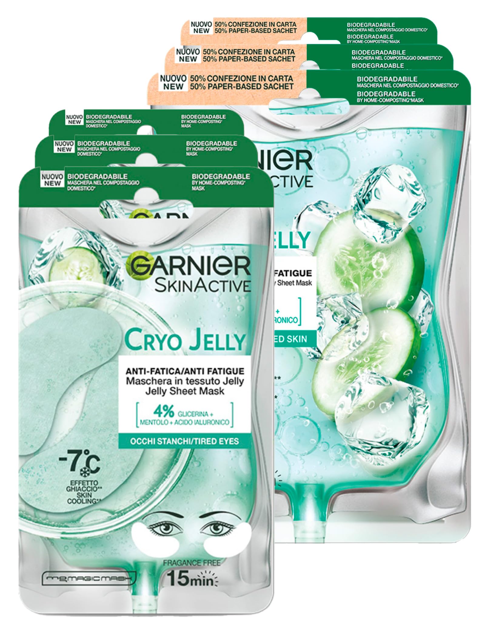 3x Garnier SkinActive Hydra Bomb Mascarilla Facial en Tela Hidratante y Matificante con Té Verde y Ácido Hialurónico — view 10