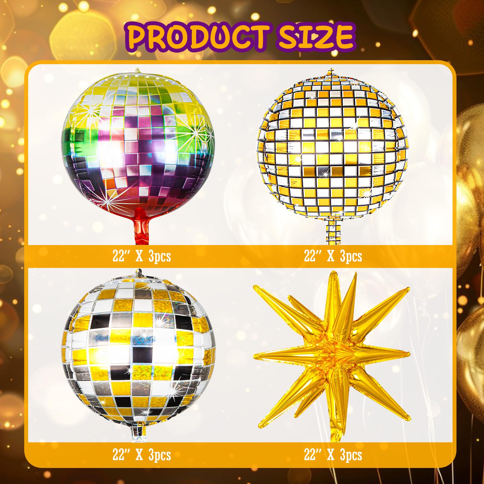 4 Pancartas De Fiesta De Bola De Discoteca, Decoraciones De, image size:1600x1600