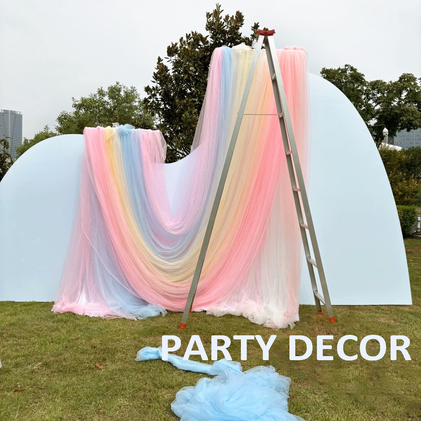 SEWVIVID 63 inch×10 Yards Tulle Fabric Bolts Spool, Polyester Netting Champagne Tulle Rolls for Birthday Party Backdrop Wedding Decor Baby Shower DIY Sewing Crafts & Gift Wrapping — view 7