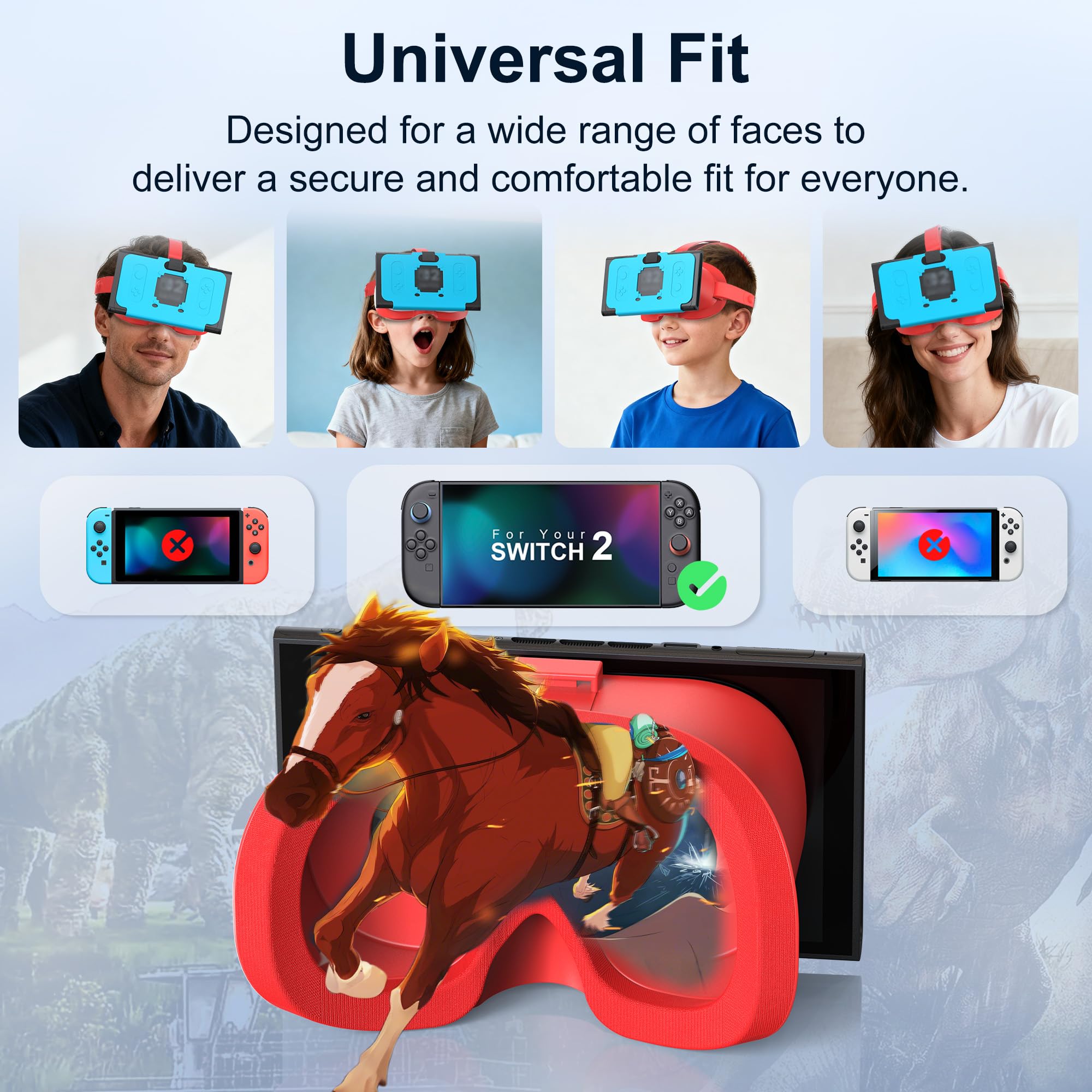 Cuffie VR aggiornate per Switch 2, arancione e blu