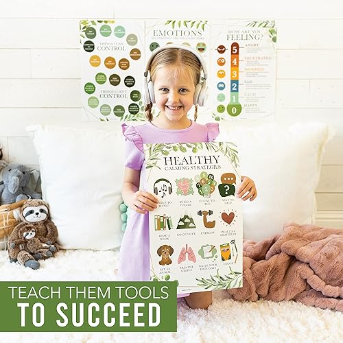 Miniatura 3 de Hadley Designs - Tabla de Sentimientos para Niños de 4-8 años - Tabla de Emociones para Niños Pequeños de 3-5 años, Carteles de Sentimientos para