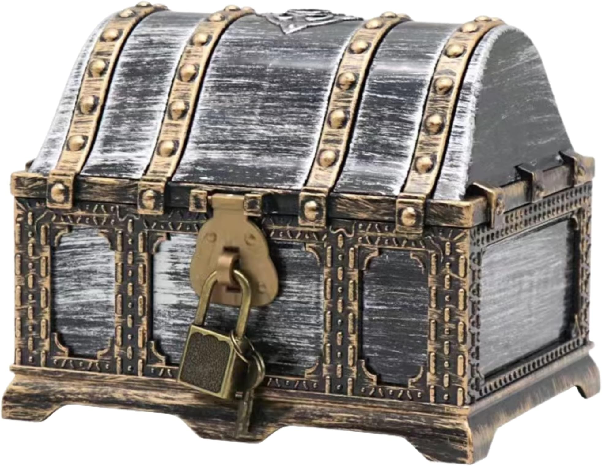 Party with Emma Pirate Treasure Chest Large Size Teacher's Favorite Treasures Collection Storage Box with Jewelry Chest Gemstone Crystal Storage Box Rhinestone Container Toys for Children Girl