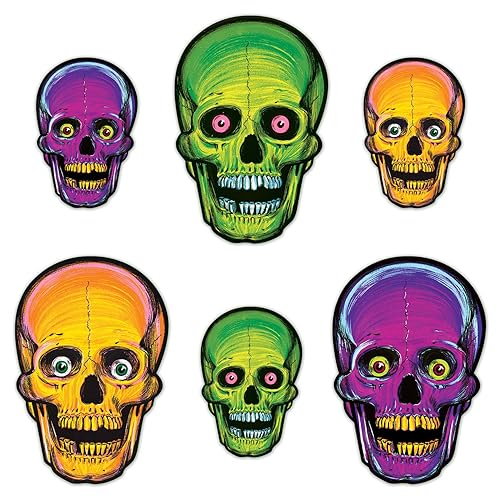 Vintage Halloween Nite-Glo Skull Cutouts