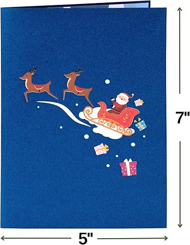 Miniatura 7 de Paper Love Tarjeta de Navidad desplegable, casa decorada, para invierno, vacaciones, regalo de Navidad, cubierta de 5 x 7 pulgadas, incluye sobre y