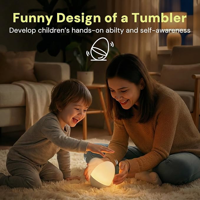 Lámpara LED de huevo para noche infantil multicolor miniatura 4