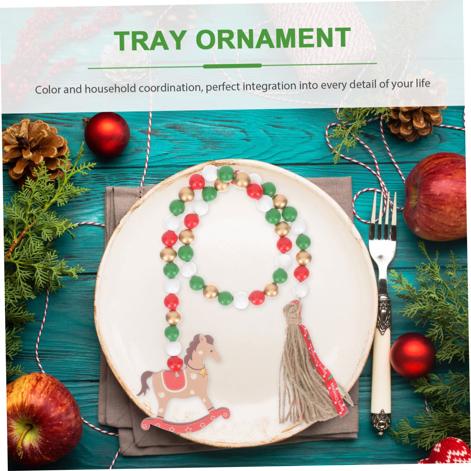 Alipis Lot De 5 Guirlandes De Perles en Bois pour Décoration De Noël