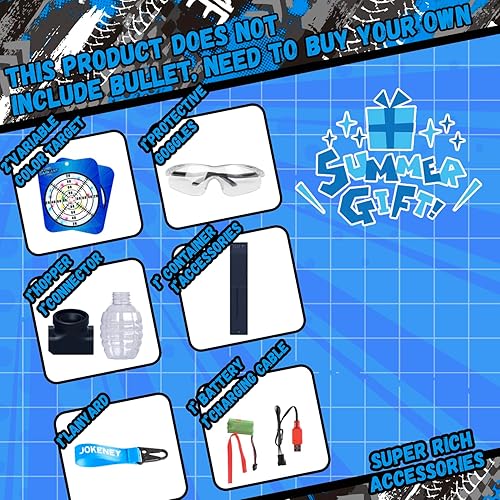 Miniatura 3 de Jokeney Lanzador de bolas de gel, actividades de juego al aire libre en el patio trasero para niños de más de 14 años, regalo ideal azul