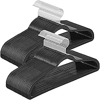 Vista 11 de SONGMICS Perchas para Abrigos, Paquete de 100 Perchas de Plástico para Abrigos, que Ahorran Espacio, Gris Claro y Gris Oscuro UCRP050G100