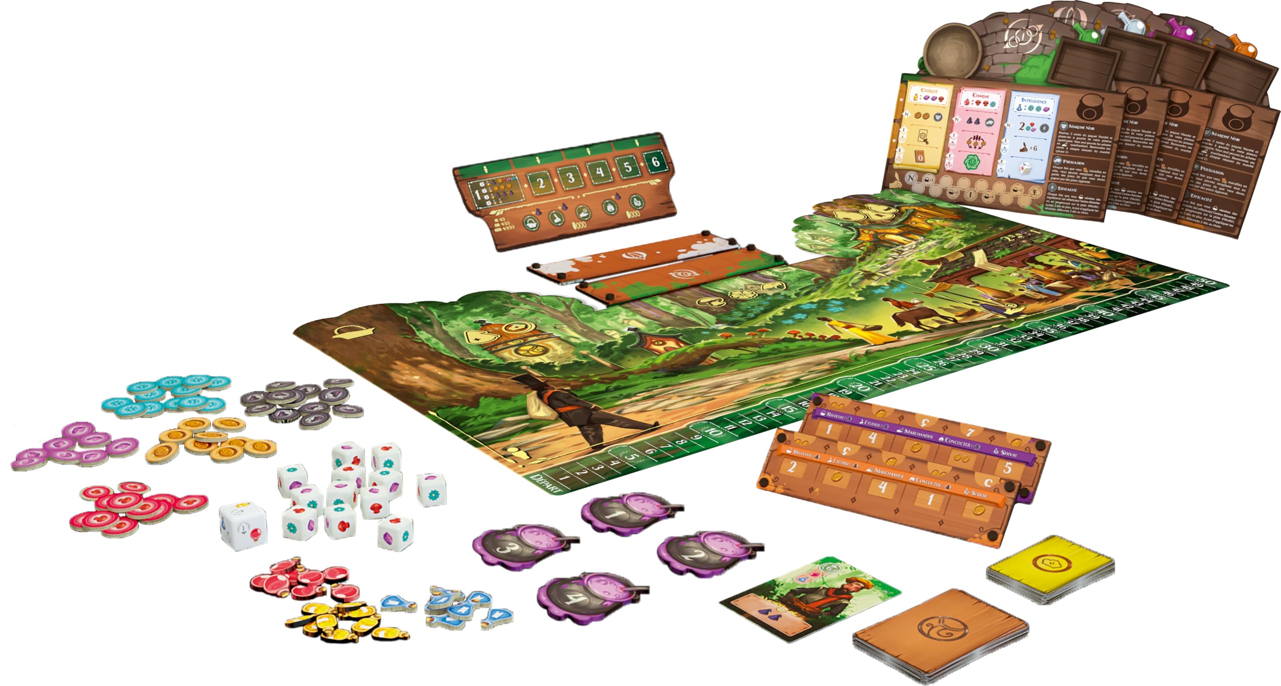 Lucky Duck Games | LES POTIONS D’AZERLANDE | Jeu de Société Stratégique Fantasy pour Adultes dès 14 ans | Festival des Potions |1 à 4 Joueurs | 90 Min | Gestion,Combinaisons, Alchimie | En Français