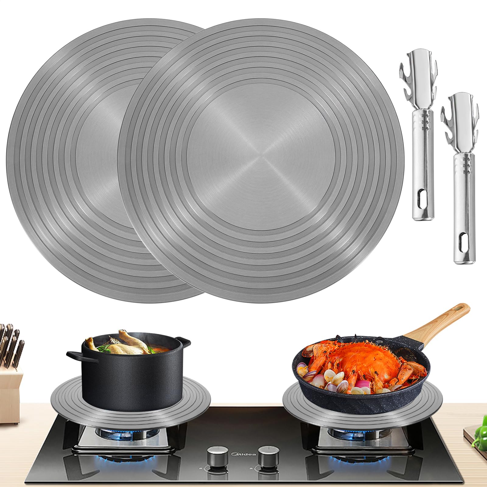 Flame Tamer Gas Stove Diffuser Pk Stovetop SIMMER Ring Aluminum