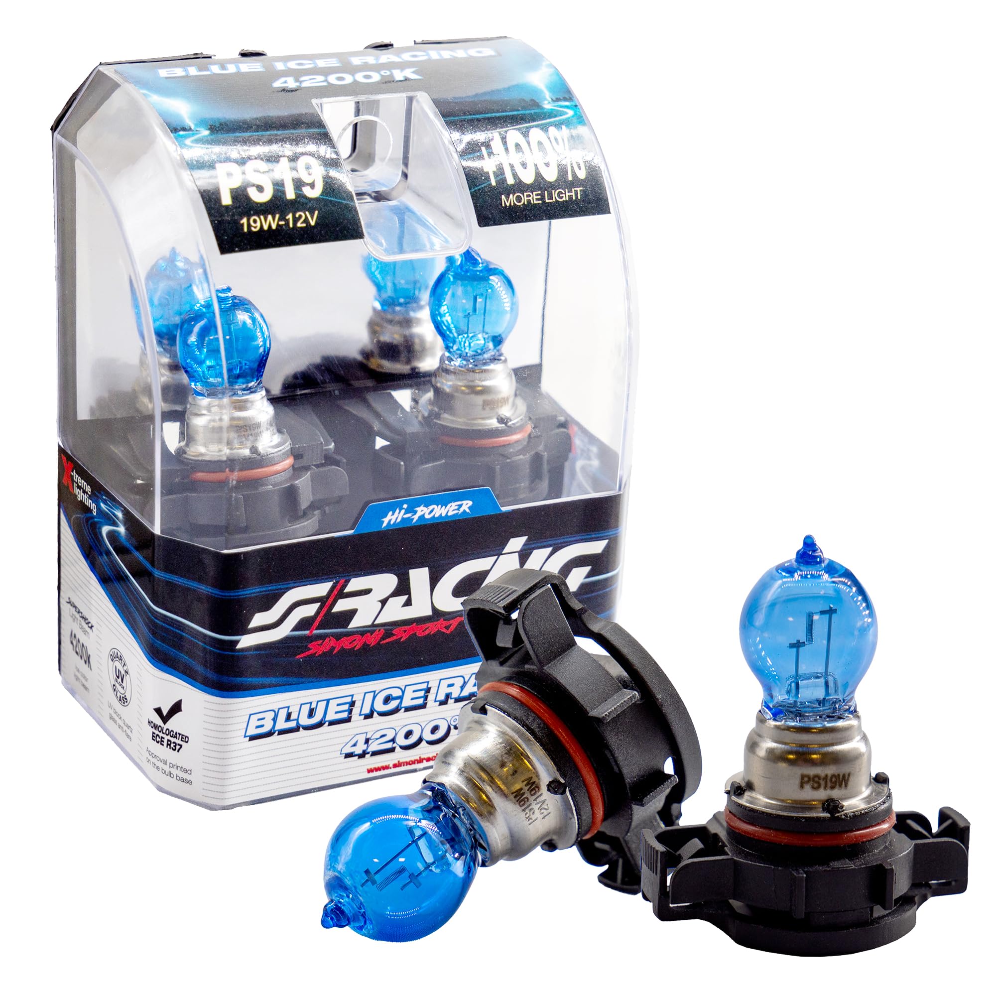 Simoni Racing BIR/PS19W PS19W Type Halogen Bulbs, Ice Light White