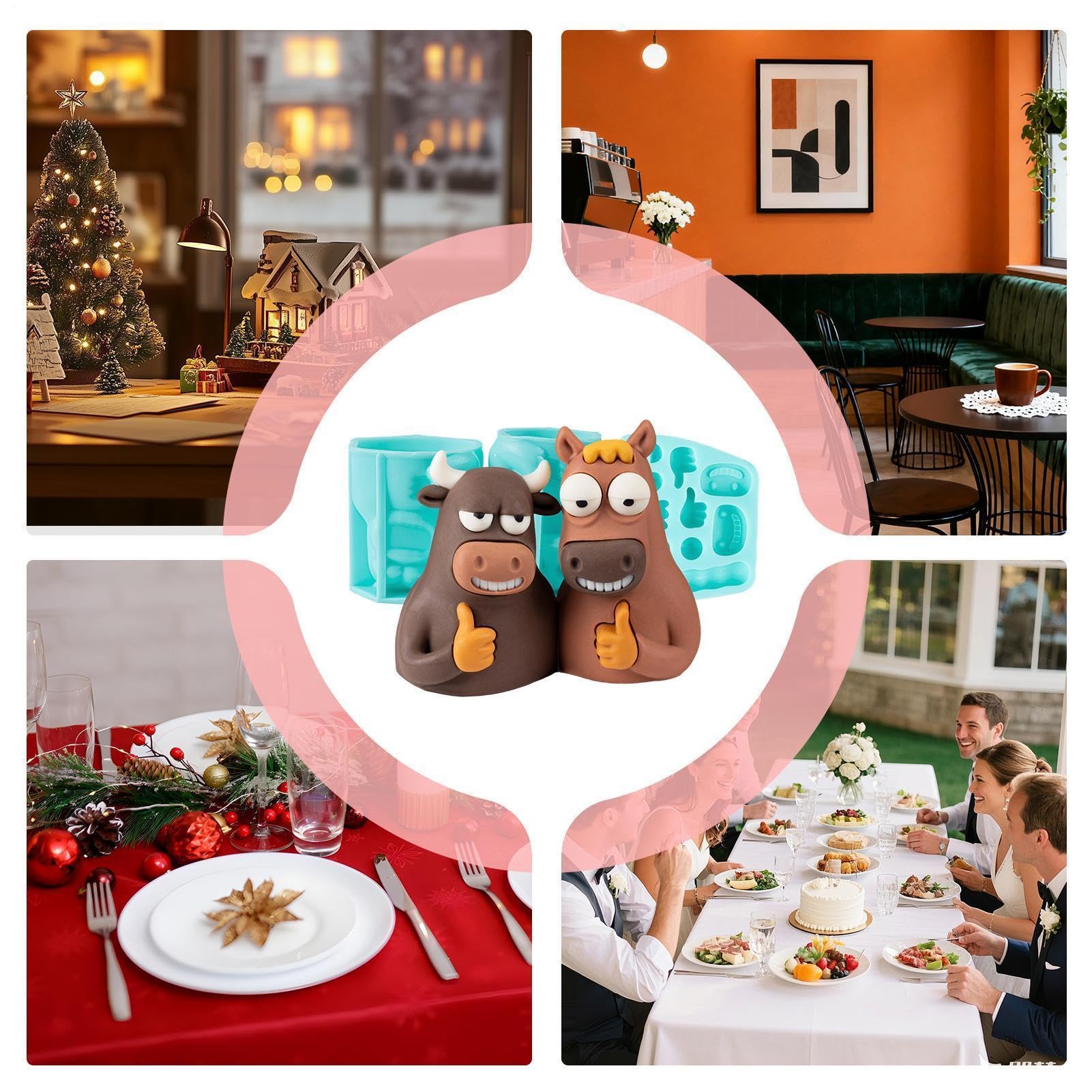 Silikon-Schokoladenformen, Kuh-Form, , einfaches Herauslösen aus der Form, Backzubehör, Silikonformen, wiederverwendbar, für Kuchen, Jelly Pudding, Dessert, Kekse, Fondant, Pudding, Seife,