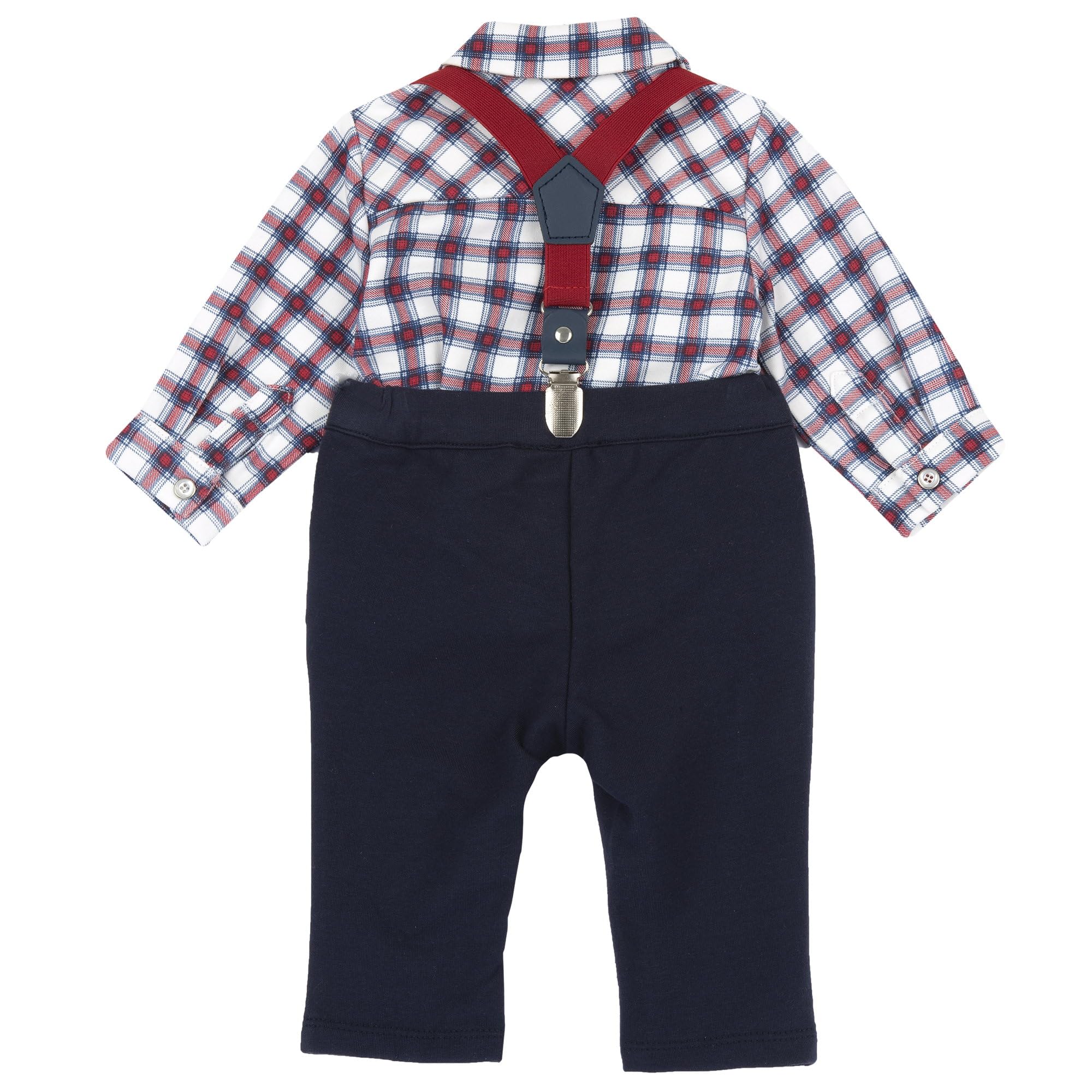 Chicco, Completo Elegante Neonato con Camicia e Salopette, in Morbido Tessuto, Abbigliamento Bambino 0-24 Mesi, Idee Regalo Nascita, Designed in Italy