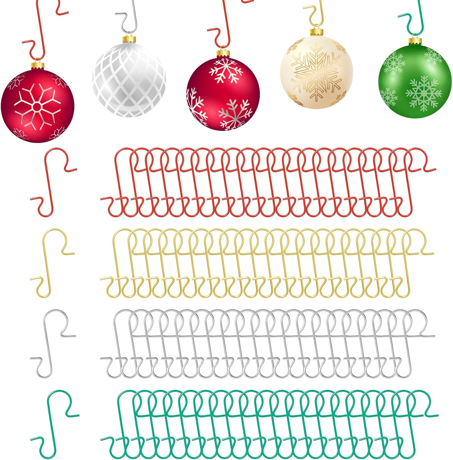 YOULEY Ornament Hooks 160Pcs Multiple Colour SShaped