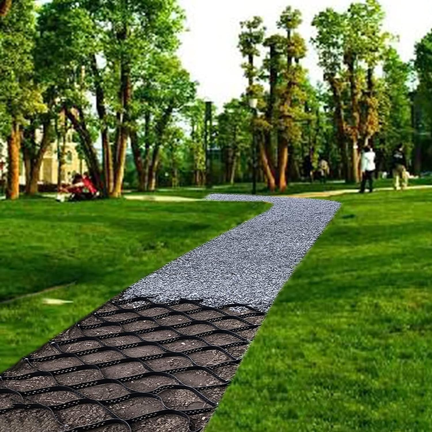 VUIKLCty Geogrid Deep Geogrid Paver, Garden Channel/sidewalk Gravel Grid Stabilizer, Landscape Ground Protection Grid(4m x 6m (13ft x 19.5ft))