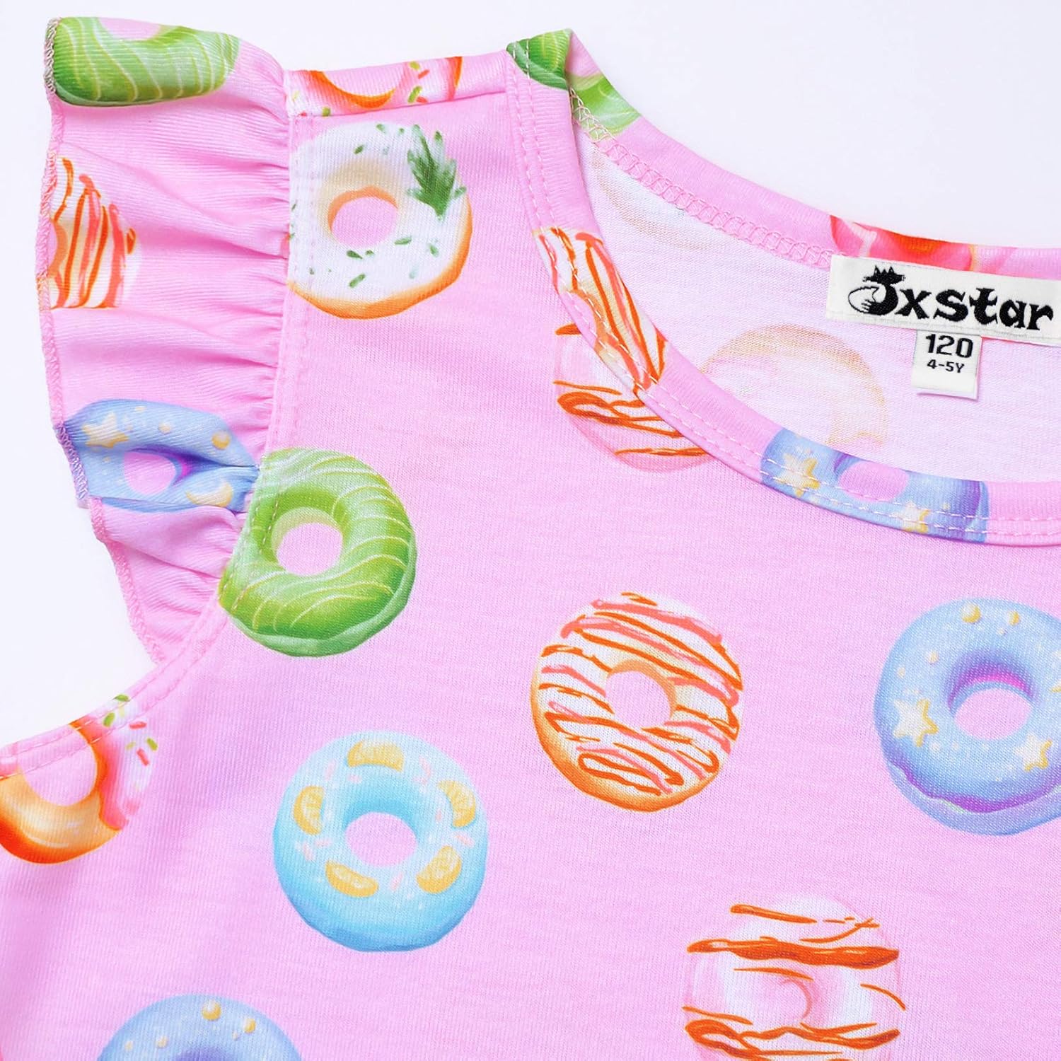 Princess Nightgown for Girls Unicorn Cat Flutter Sleeve Cotton Pajamas Dress … - Image 3