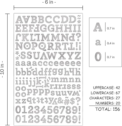Miniatura 6 de QQ&U Calcomanías de letras del alfabeto de aluminio de 3 hojas (negro, plata, dorado)