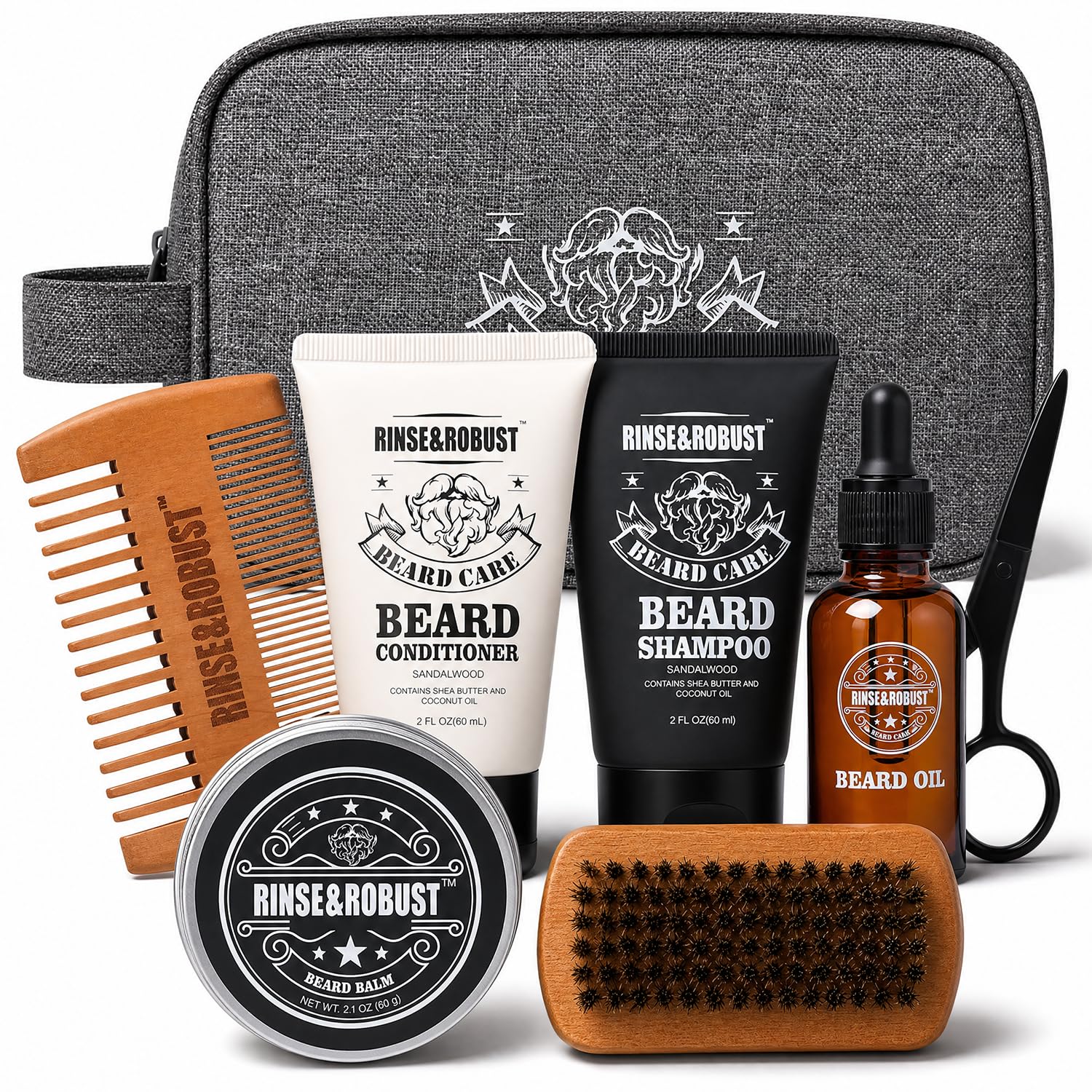 Amazon.com: Rinse & Robust Beard Kit for Men, Christmas Gifts for