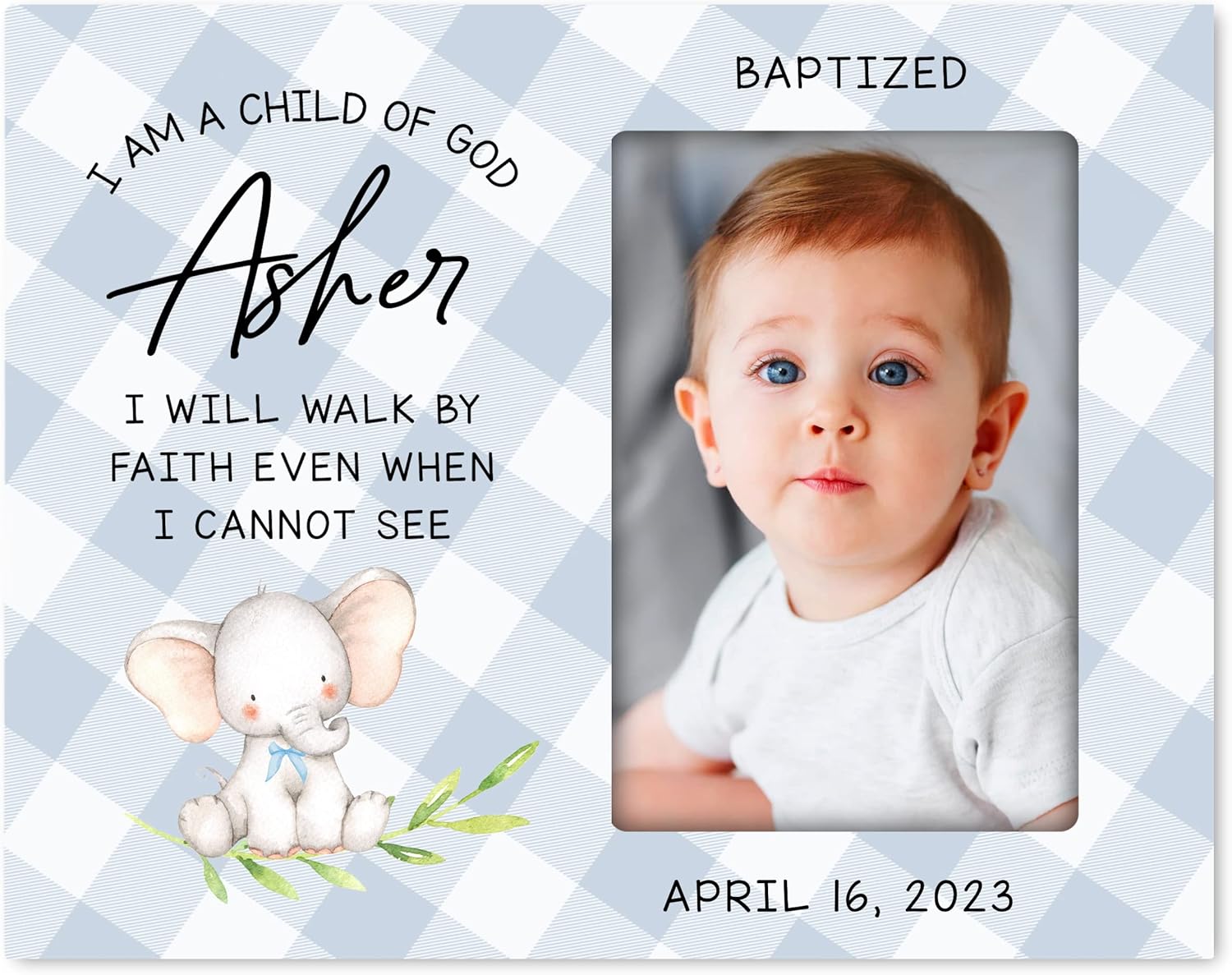 LifeSong Milestones Baptism Picture Frame 8x10 holds 4x6 Photo (Boys - Now I Lay Me Down)