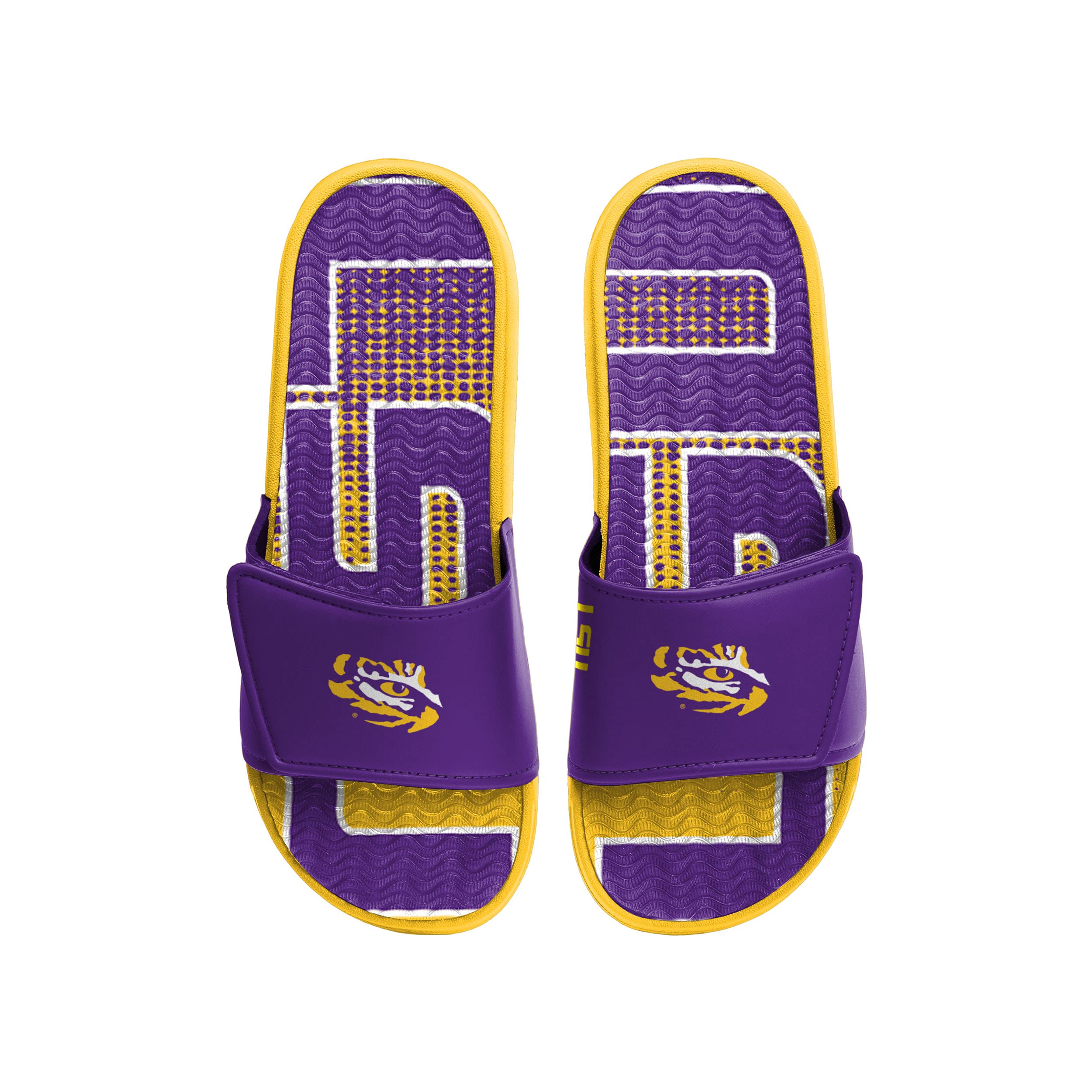 FOCO LSU Tigers NCAA Mens Gradient Wordmark Gel Slide - S