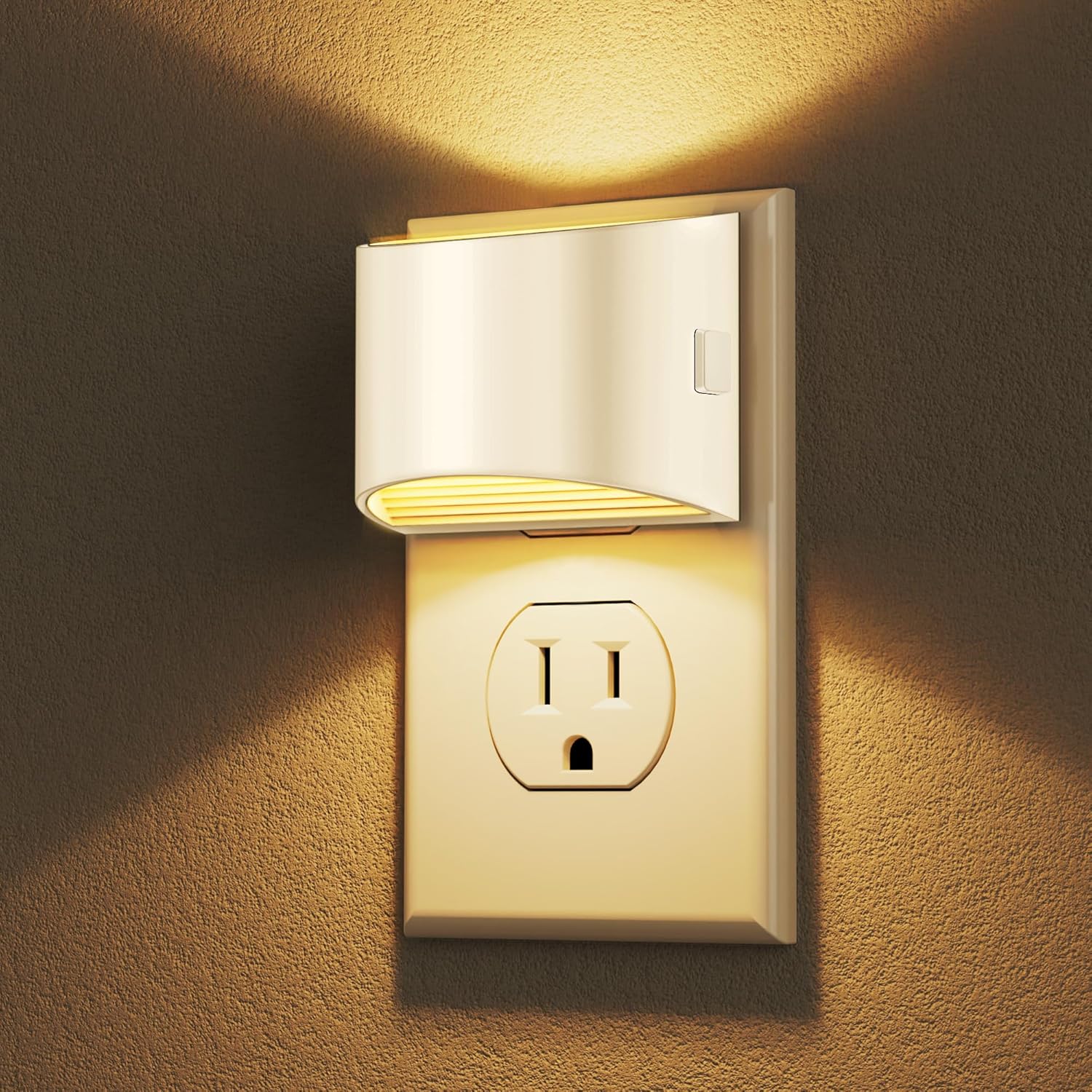 DORESshop LED Night Light[2 Pack], Night Lights Plug into Wall, 3 Level Brightness Adjustable Plug in Night Light, Dusk to Dawn Sensor Nightlights for Adults,Bedroom,Bathroom,Hallway, 3000K Warm White