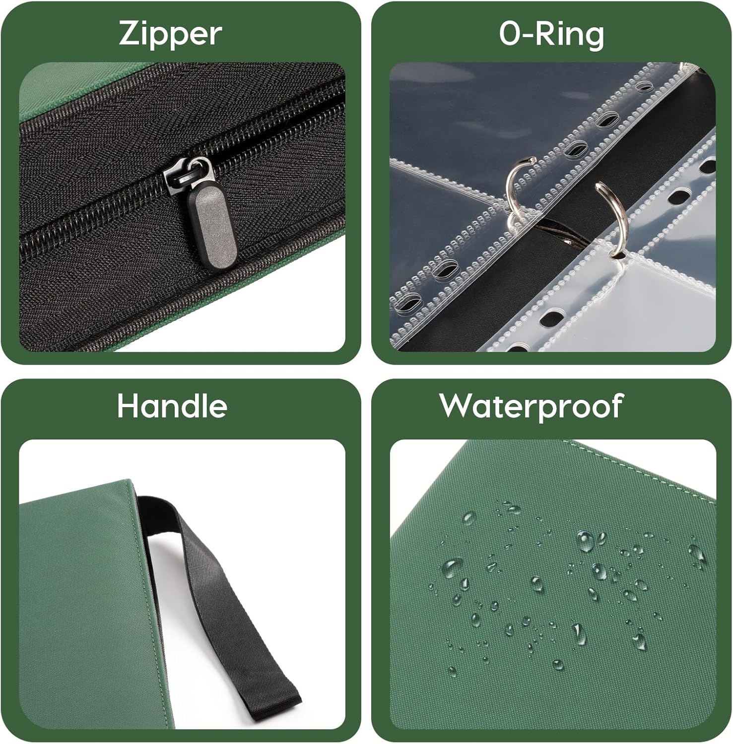 Seed Storage Binder Organizer with Zipper that Holds 120 Seed Envelopes, 3 Ring Binder with 30 Sheet Protectors & 84 Labels, Waterproof Garden Seed Book Holder with Handle for Flower Vegetable Packets
