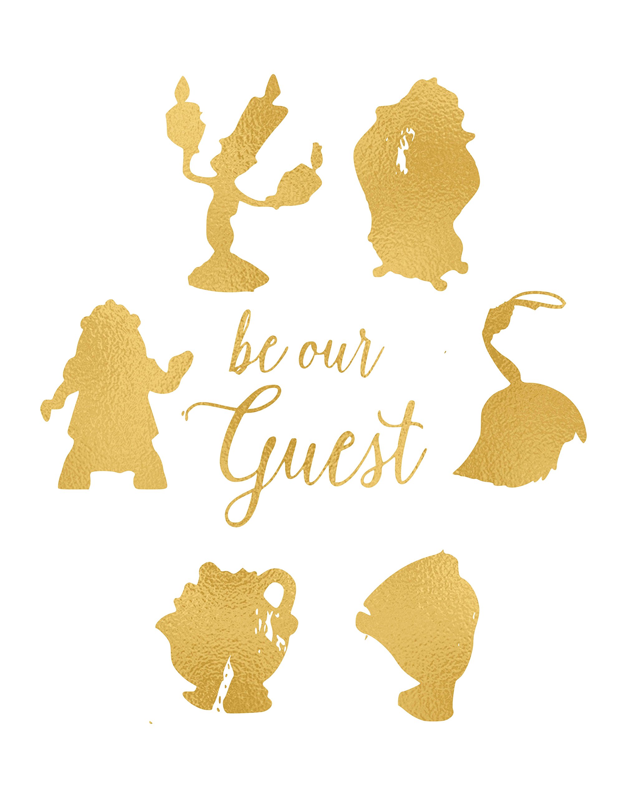 Beauty And The Beast Silhouette Gold